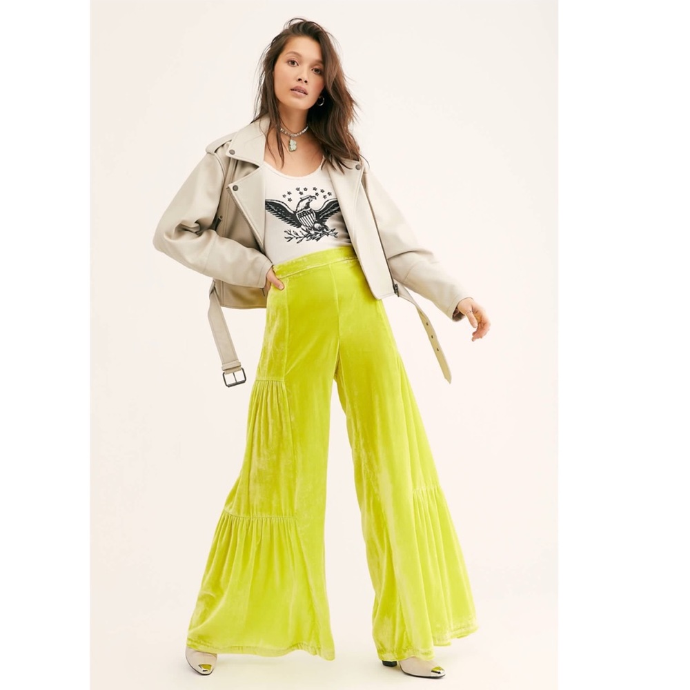 Free People NWT Velvet Say La Vie Wide Leg Pants